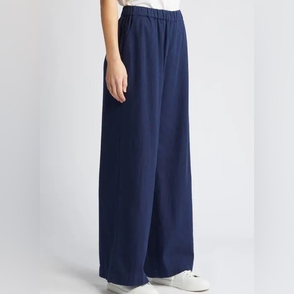 CASLON Women’s Line Blend Wide Leg Pull-On Pants Size Large Navy - Picture 2 of 14